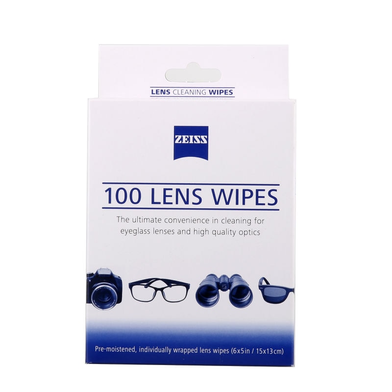 Prix 100 compte de lingettes pré-humidifiées ZEISS pour le nettoyage des lentilles de lunettes