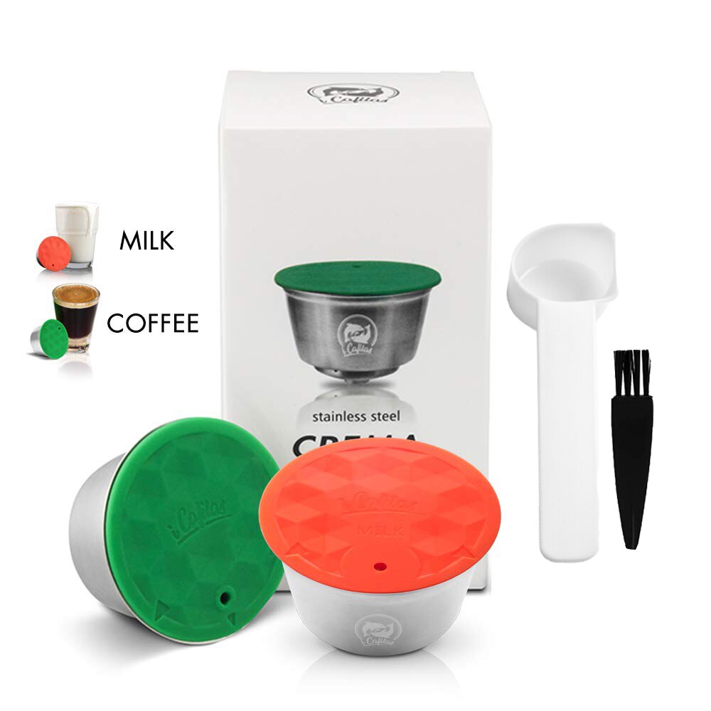Cápsula de café reutilizable para Nescafé Dolce Gusto, cápsula de filtro de café de acero inoxidable para Circolo y Mini máquina de café: 1Metal 1Milk