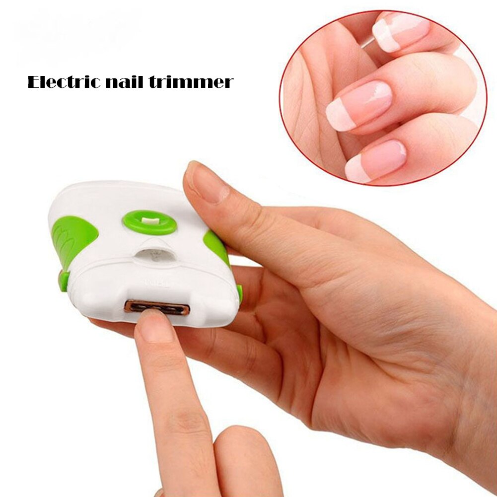 Elektrisk neglesliber negletrimmer neglepolerer manicure værktøj bærbar mini elektronisk negleklipper med let negleværktøj