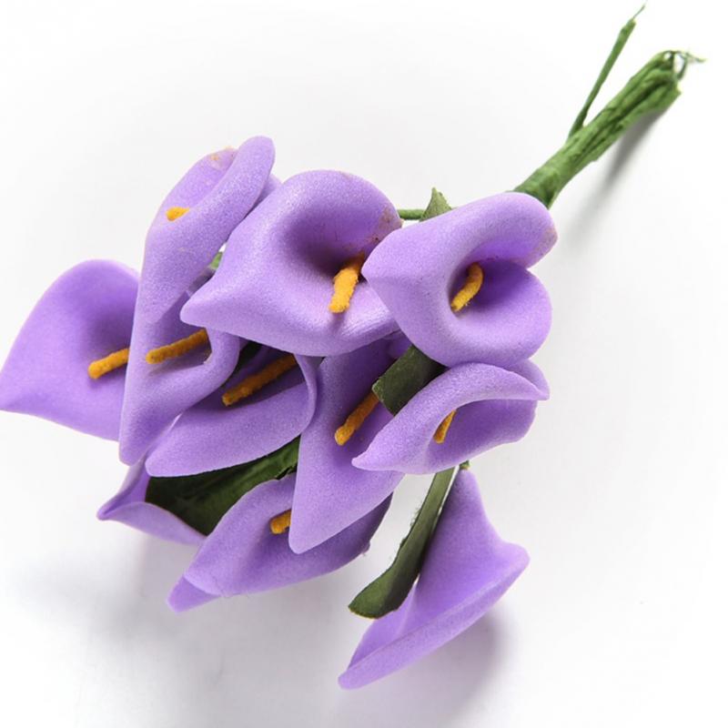 12pcs hoofd/set Kunstmatige Bloemen 8 Kleuren Calla Bridal Bruiloft Decoratie Boeket Hoofd PE Real Touch Kunstmatige bloem: 5