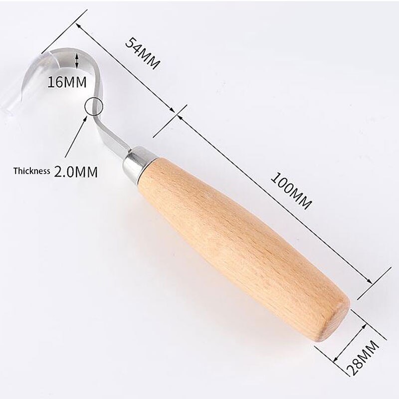 Stainless Steel Wood Carving Cutter Woodwork Sculptural DIY Wood Handle Spoon Hook Knife Carving Tools Woodcut Art Craft Tool