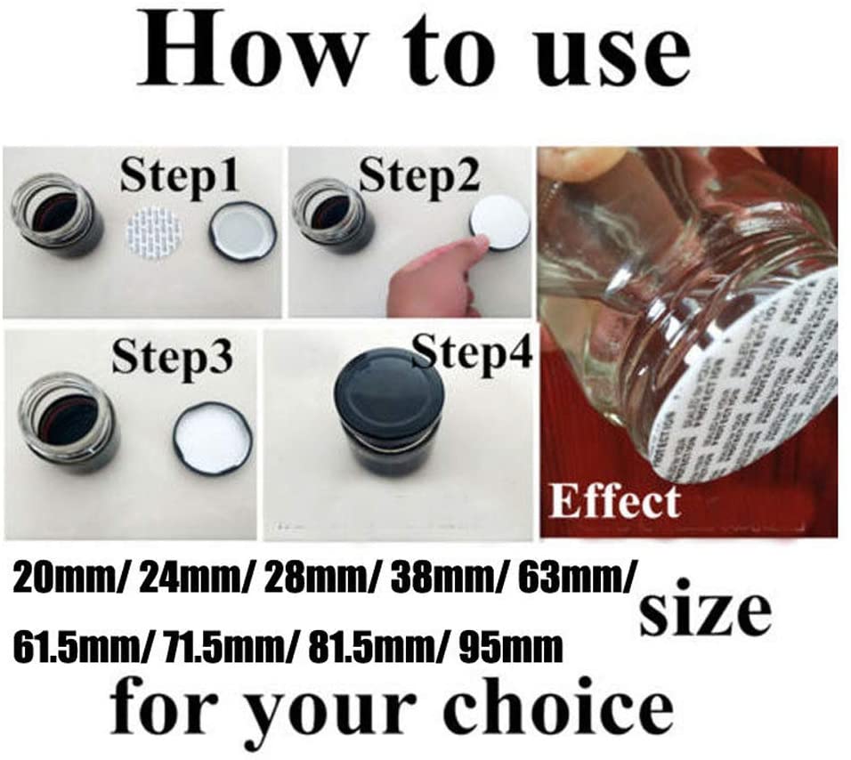 500Pcs 20mm-101mm Self-adhesive Foam Pressure Sensitive Seal Cap Lining Tamper Resistant Seals Liner For Cosmetic Jar Bottle Pot