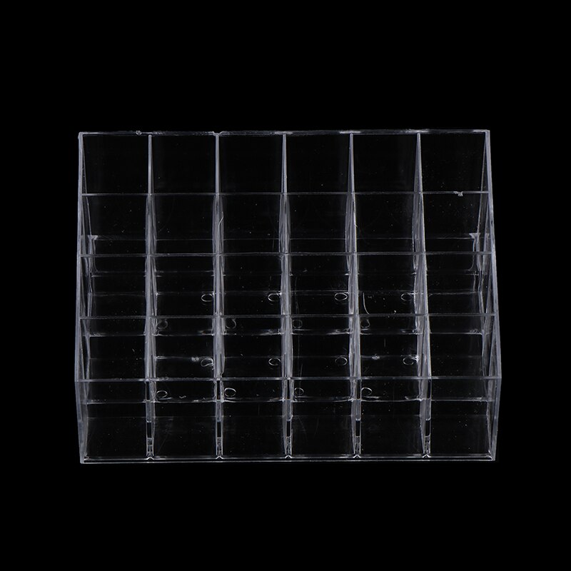 Clear Acrylic 24 Grid Makeup Organizer Storage Box Lipstick Nail Polish Display Home Storage