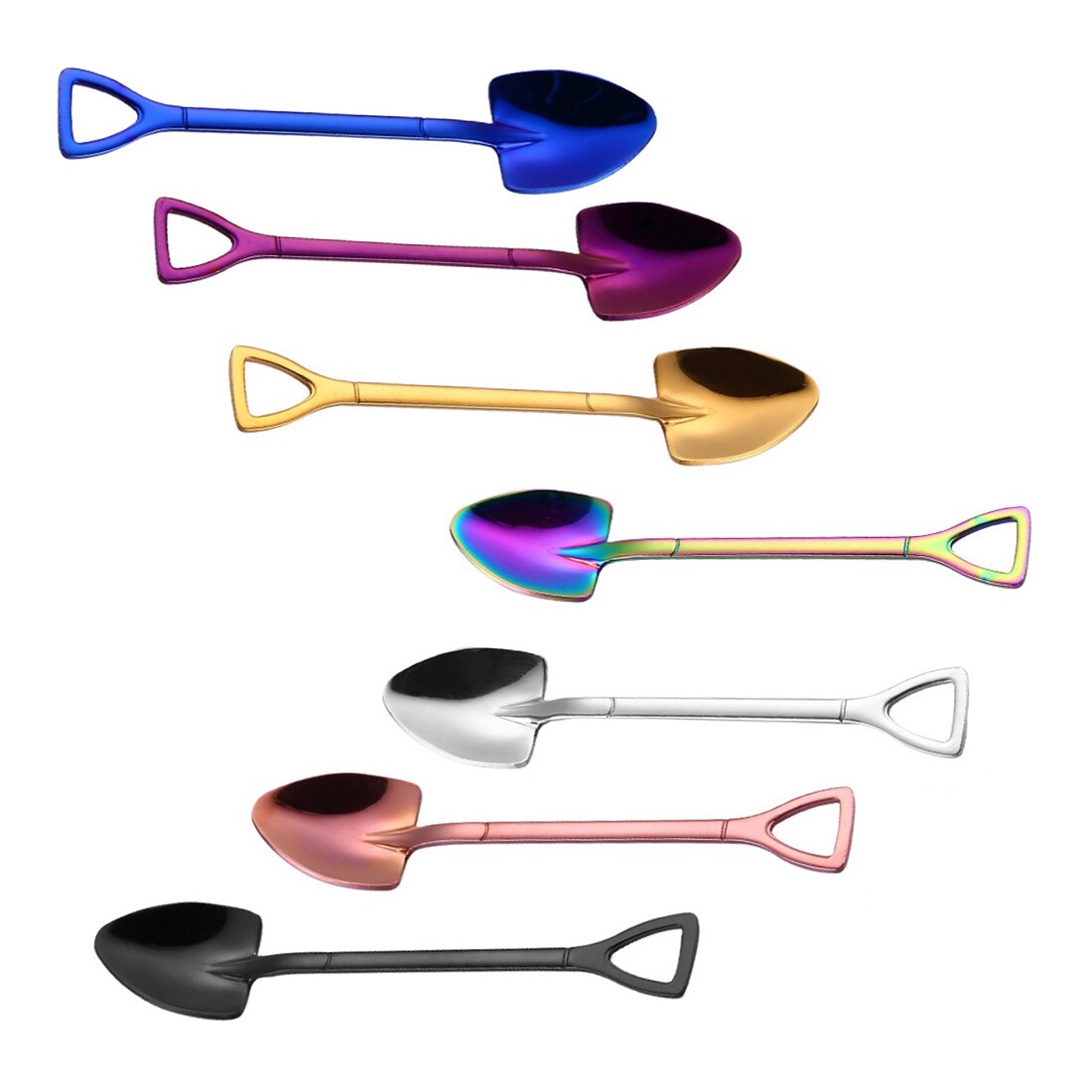 Acero inoxidable 304 de cuchara de Pala pequeña vajilla chapada en oro cuchara de café helado cuchara sopera de miel delicada