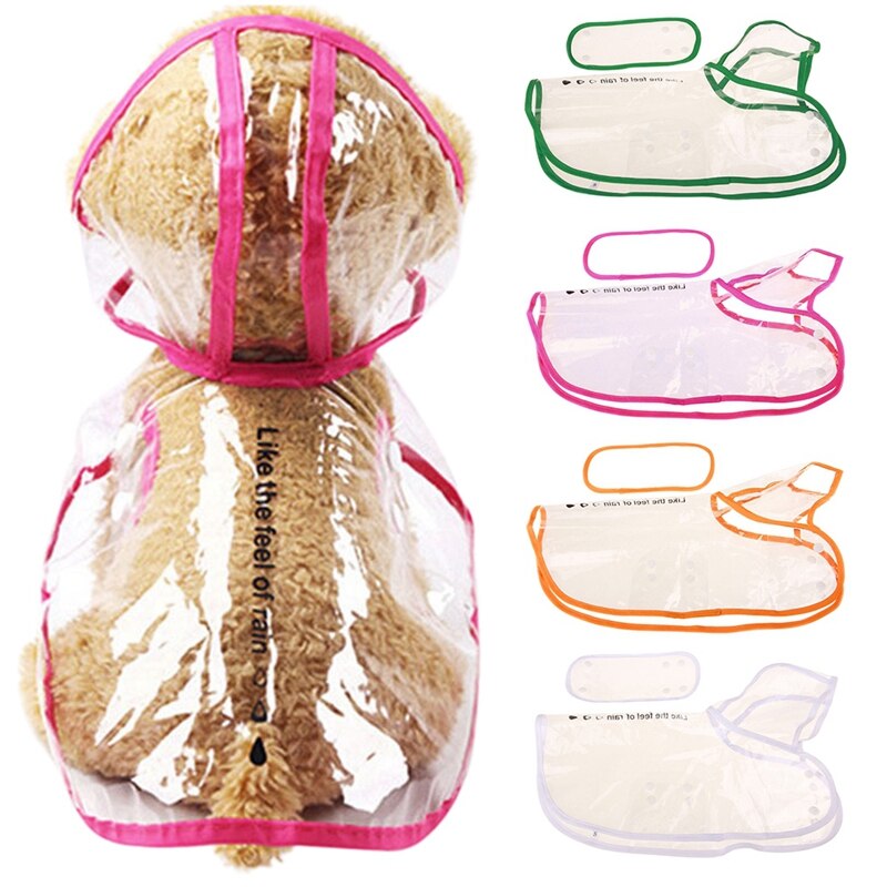 Pet Clothes Transparent Pet Dogs Raincoat PVC Waterproof Rain Coat Pets Small Dog Raincoats Clothing Small Dogs Clothing