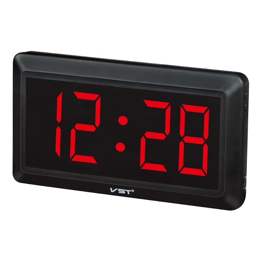 13 inch Large Display led wall Clock Led digital table Clock Morden Ac Power Digital Desktop Clocks With US/EU plug: Red