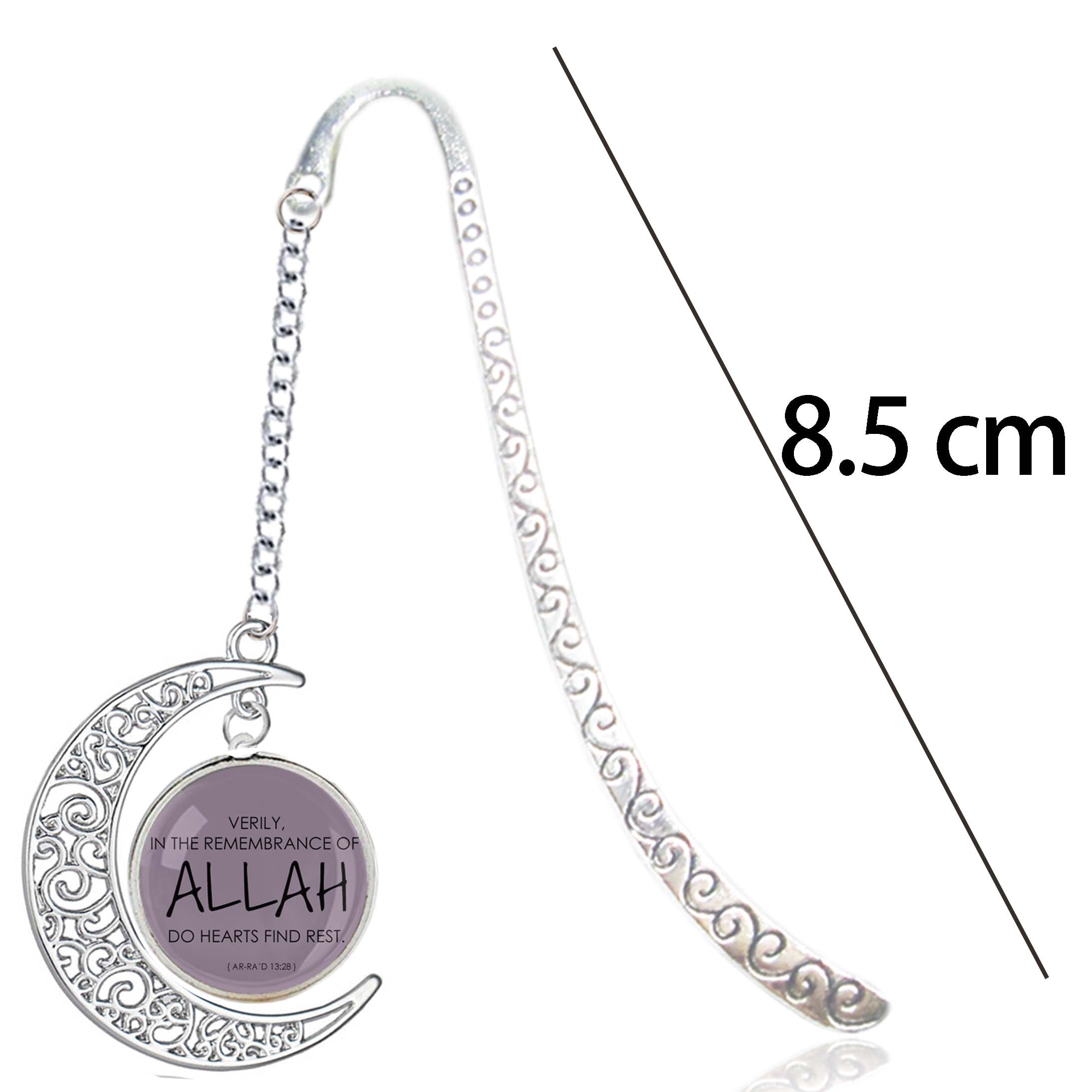 Muhammad allah metal bogmærke islamiske muslimer allah navn shahada et mønster halvmåne vedhæng til læsning velsigne note bogmærke