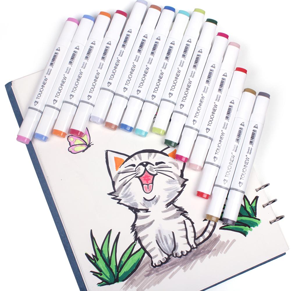 TOUCHNEW 36/48/72/108 Colors Marker Pens with Double Tips for Drawing Coloring Sketching Markers Painting Manga