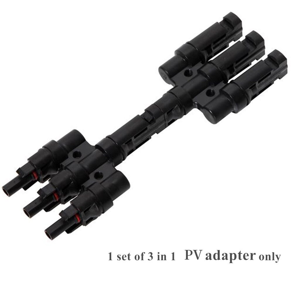 Conjunto macho 1 MC4 conectar Sistema de Panel Solar hembra paralelo adaptador a prueba de agua 2in1/3in1/4in1/5in1/6in1 Conexión de conector &: 3 in1adapter