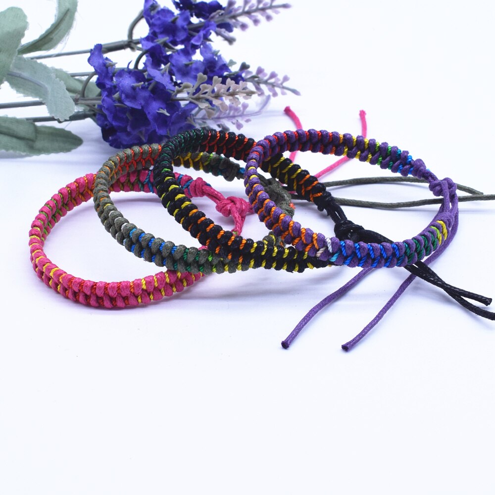 Hand geweven Kant Up Vlag Kleur Armband voor Mannen en Vrouwen Koppels Armband Sport Fans Rol- spelen Sieraden