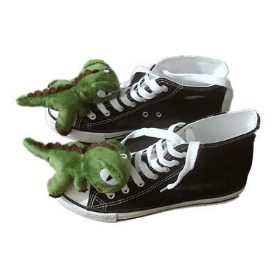 Dinosaur canvas shoes women spoof shoes wild Korean casual personality shoes