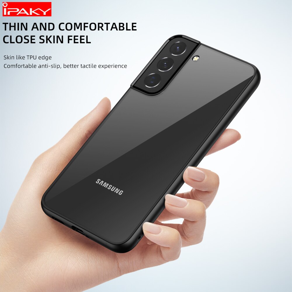 Ipaky Voor Samsung S22 Case S22 Plus Dunne Hd Transparante Tpu Acryl Hybrid Shockproof Case Voor Samsung Galaxy S22 Ultra case