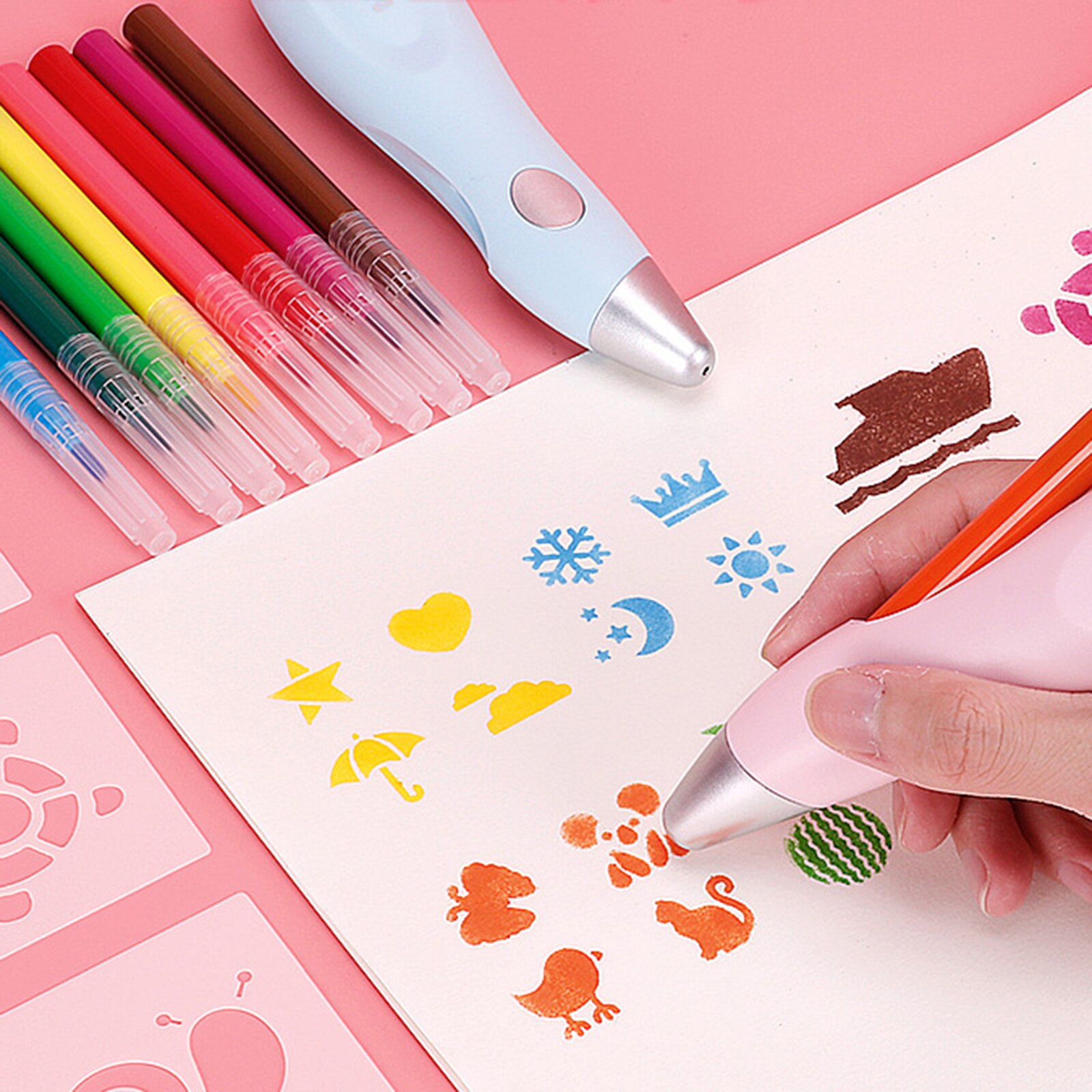 impostato di pennarelli per aerografo elettrico a batteria per pennarelli per bambini adulti