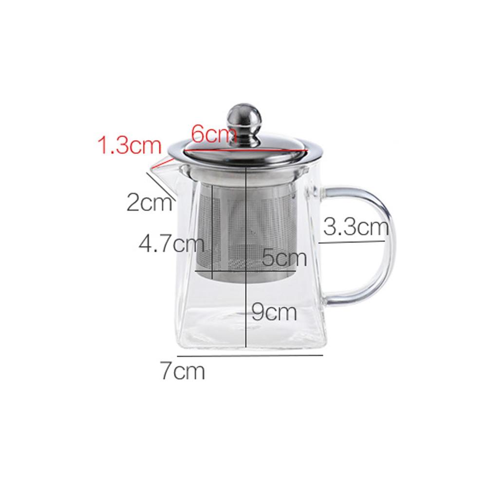 400/500 Ml Hoge Temperatuur Glazen Theepot Chinese Thee Set Puer Waterkoker Koffie Glas Maker Handig Office Tea Pot met Filter: 400ml