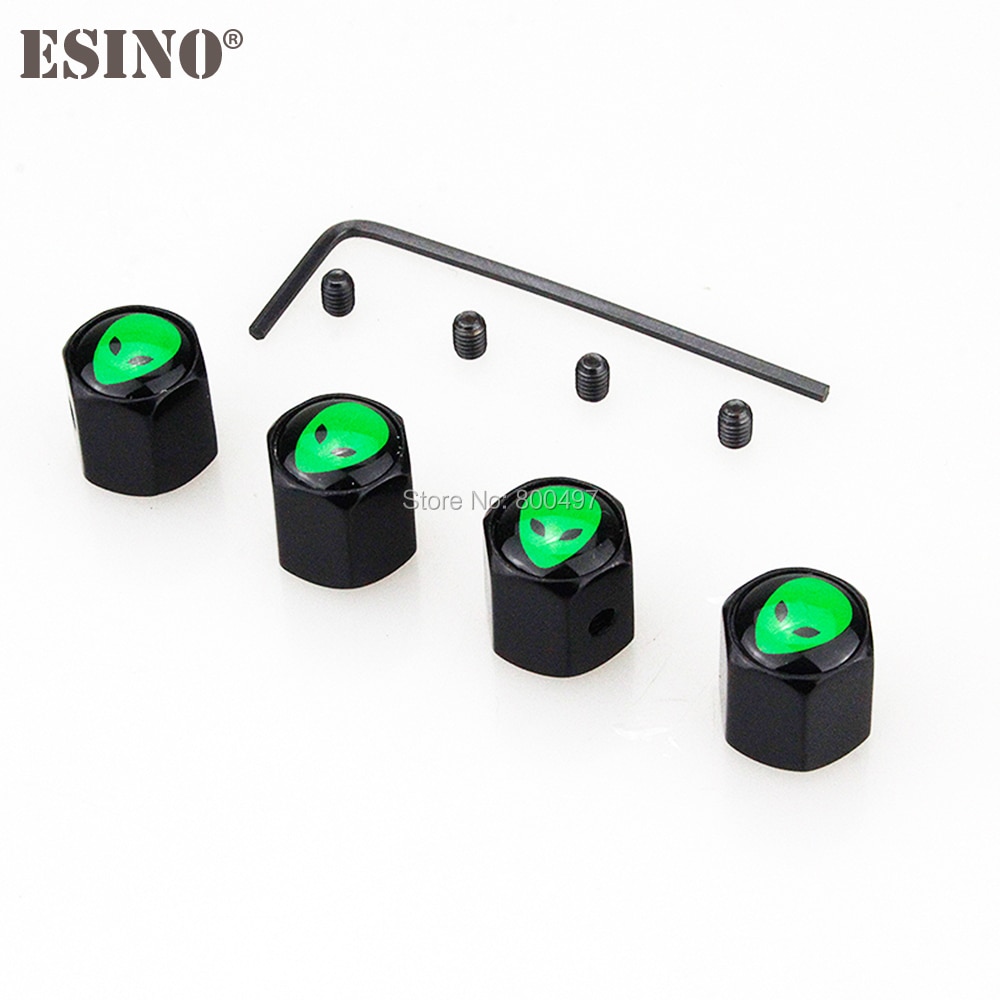 4 x Car Styling Alien Anti-theft Stainless Universal Steel Wheel Tire Valve Stems Caps Car Wheel Tire Stem Air Valve Caps