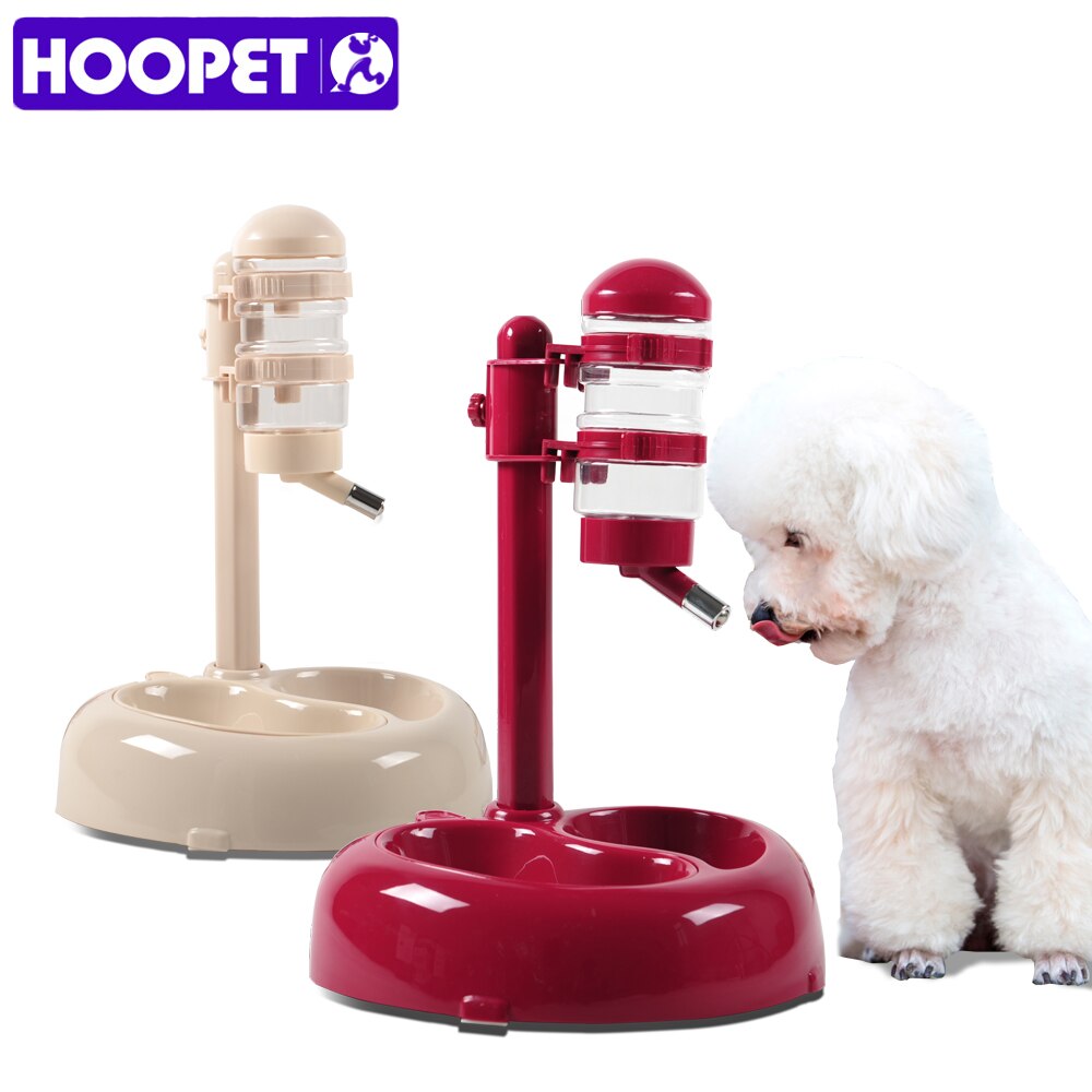 Hoopet advanced pet dog drinkbak, draaibaar en opklapbaar, kattenvoerbak, gemakkelijk schoon, wit, rood