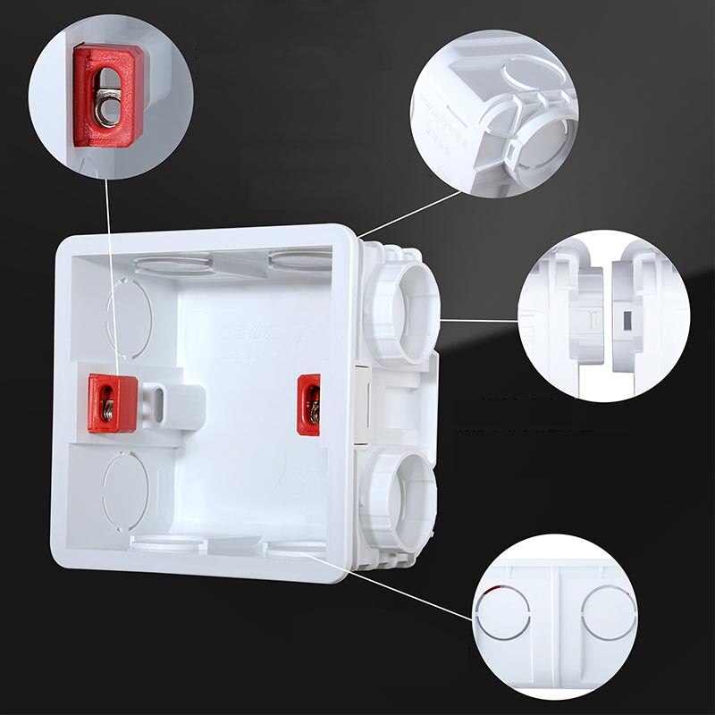 3- färg 10 st ledningsbox bottenbox universal 86 väggströmbrytare bottenbeslag dold inbäddad trådbox