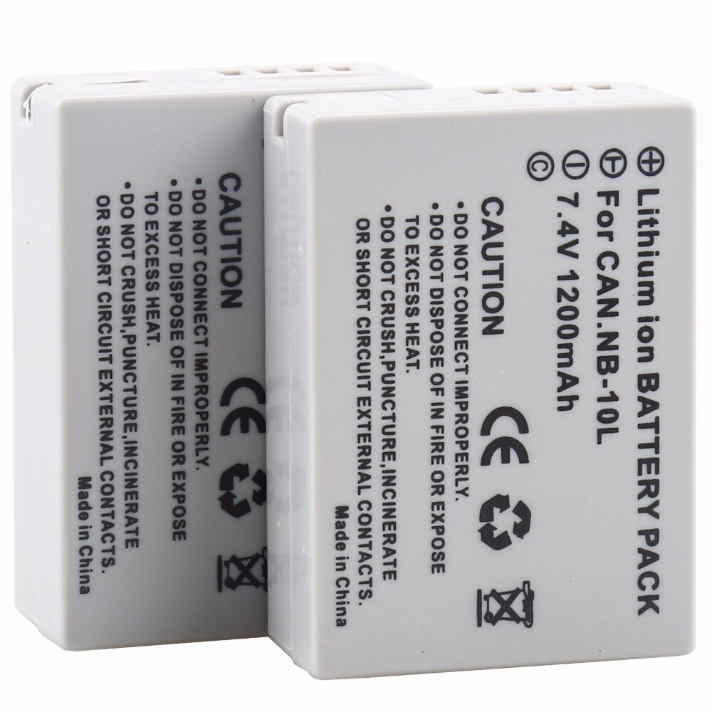 2 st probty 1200 mah nb -10l nb 10l nb10l batteri för canon powershot  g15 g16 g1x g3x sx40 sx40hs sx50 sx60 hs digitalkamera