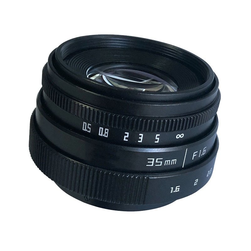 35mm F1.6 C Mount Camera Lens with Adapter Ring for Canon EOSM M2 M3