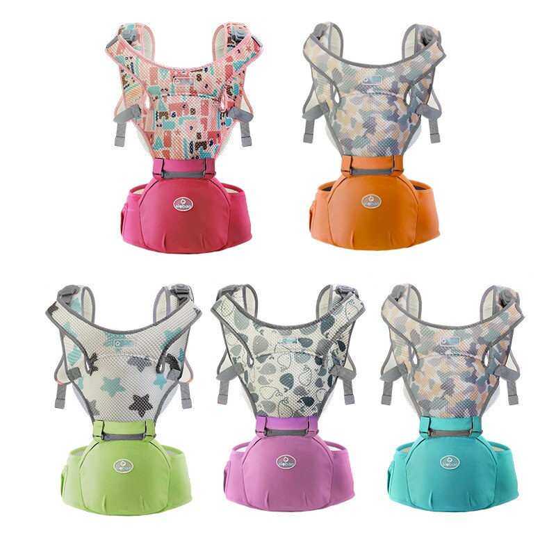 Assento do quadril do portador de bebê multifunction para o bebê de 3-36 meses, 6-em-1 maneiras de transportar, todas as estações, perfeito para caminhadas shopping travelli