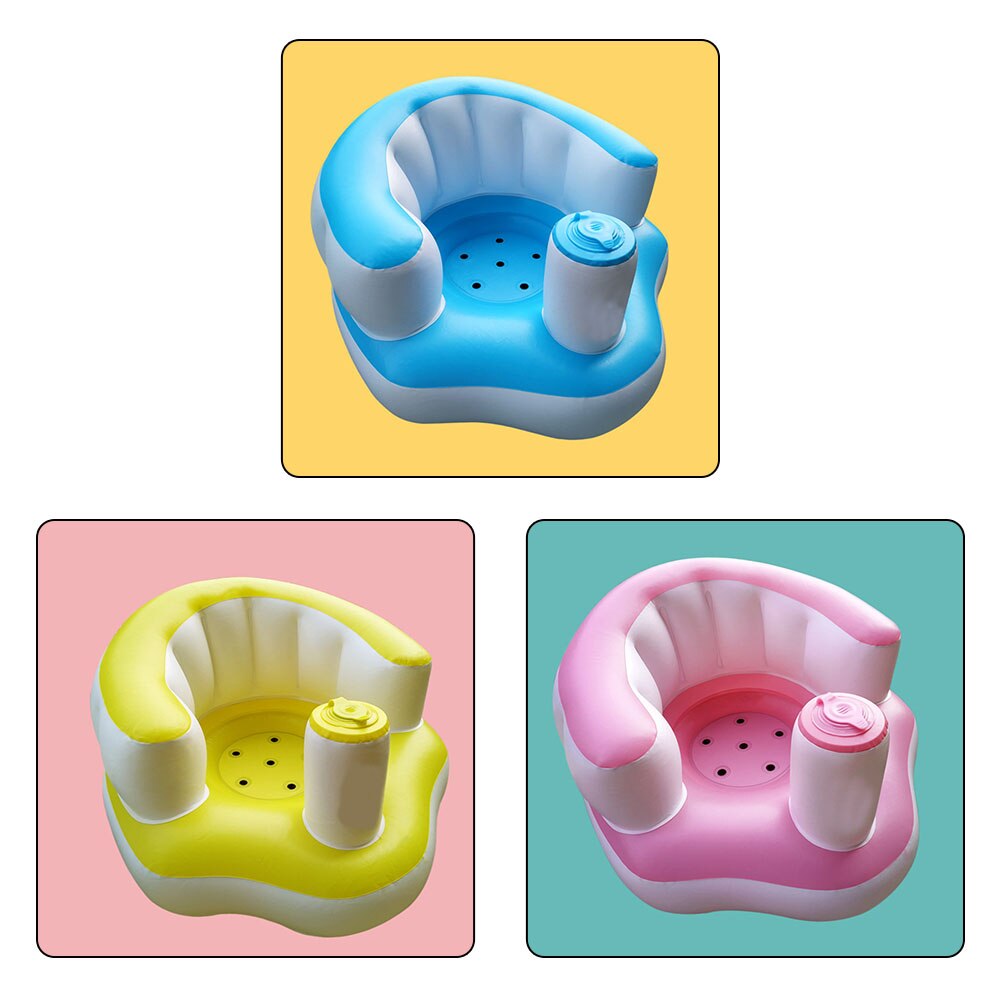Barn badsits stol baby uppblåsbar soffa rosa grön barnstol matsalsvagn spädbarn bärbar lekmatta soffor lär pall