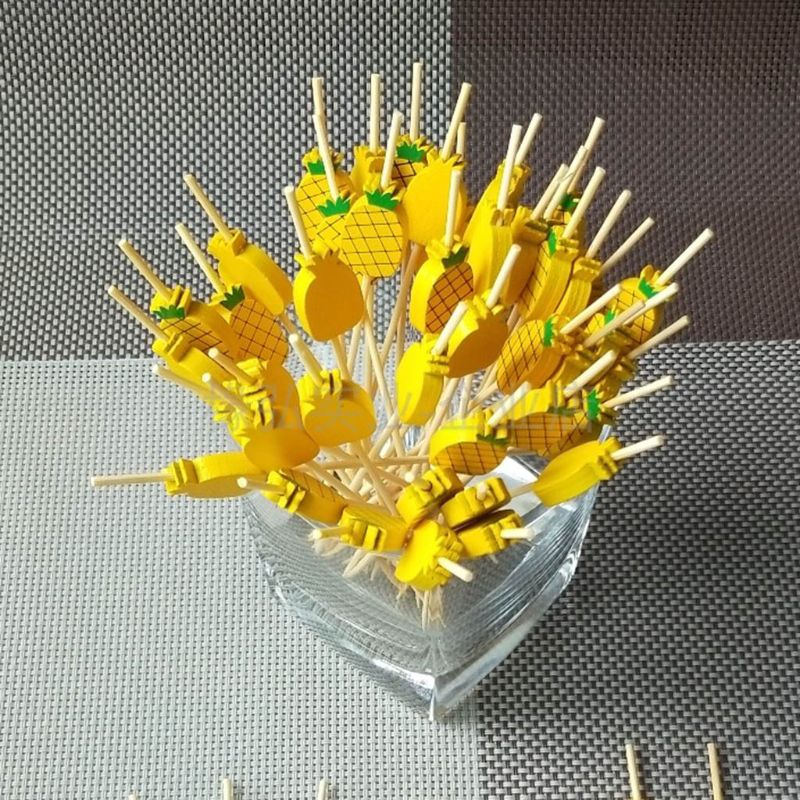 100 Stuks Wegwerp Bamboe Picks Voedsel Fruit Cocktail Handgemaakte Tandenstokers Supply H056