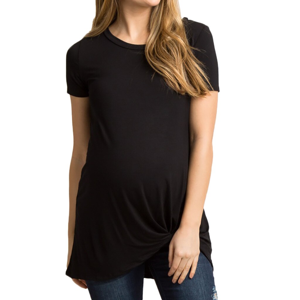 Gravidskjorta dam kortärmad rundringad slips gravid t-shirt sommar gravidtröjor vetement femme ropa maternal