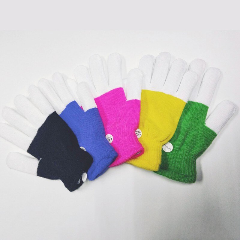 1 Pza Guantes LED para niños guantes para mantener el calor Guantes LED 7 modos de luz dedos luz dedo suministros de juguetes para fiestas con estilo