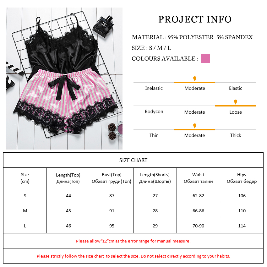 Suphis Satin Black Camis Top Met Boog Streep Shorts Nachtkleding Vrouwen Pyjama Set Sexy Kant Zomer Roze Zijde Nachtkleding Dames