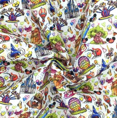 50*145cm Cartoon Castle Polyester Cotton Fabric for Tissue Sewing Quilting Fabrics Needlework Material DIY Handmade,1Yc20929: 1063751