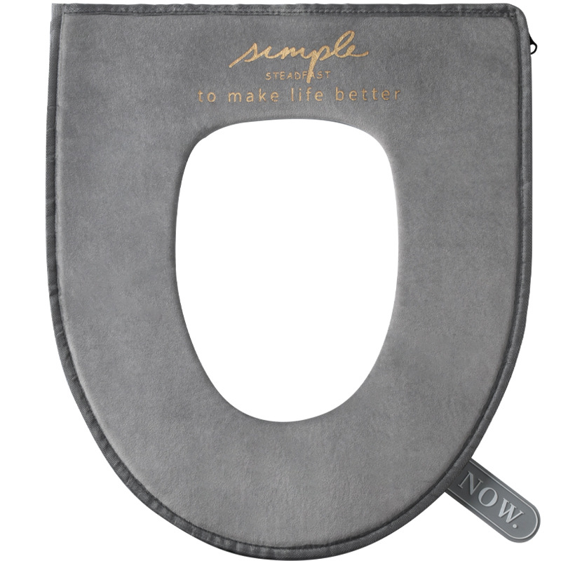 Universele Huishoudelijke Ritssluiting Toilet Seat Cover Voor Winter, Zachte Verwarmde Wasbare Toilet Seat Mat Gemaakt Van Fluweel, accessoires Yoro