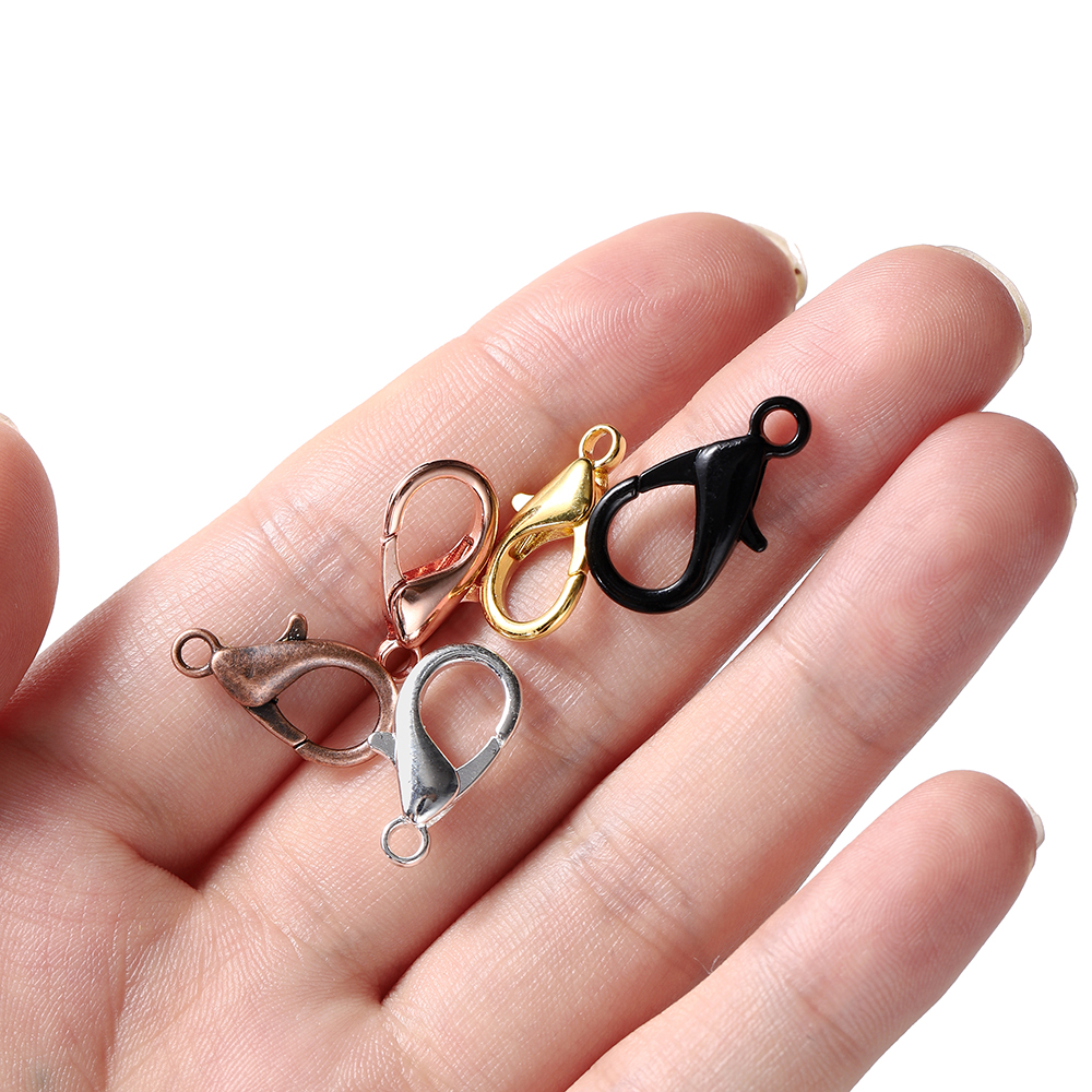 100 teile/los Metall Karabiner für Armbänder Halsketten Haken Kette Verschluss Zubehör für DIY Schmuck Machen Erkenntnisse