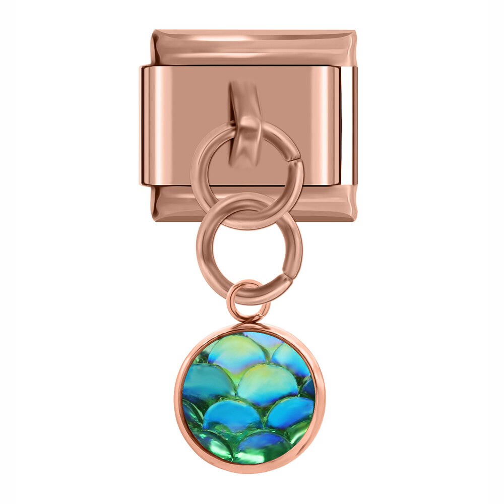 Hapiship Original Daisy Round Fish Scales Rose Italian Charm Fit 9mm Stainless Steel Bracelet DIY Making Jewelry DJ309: K3