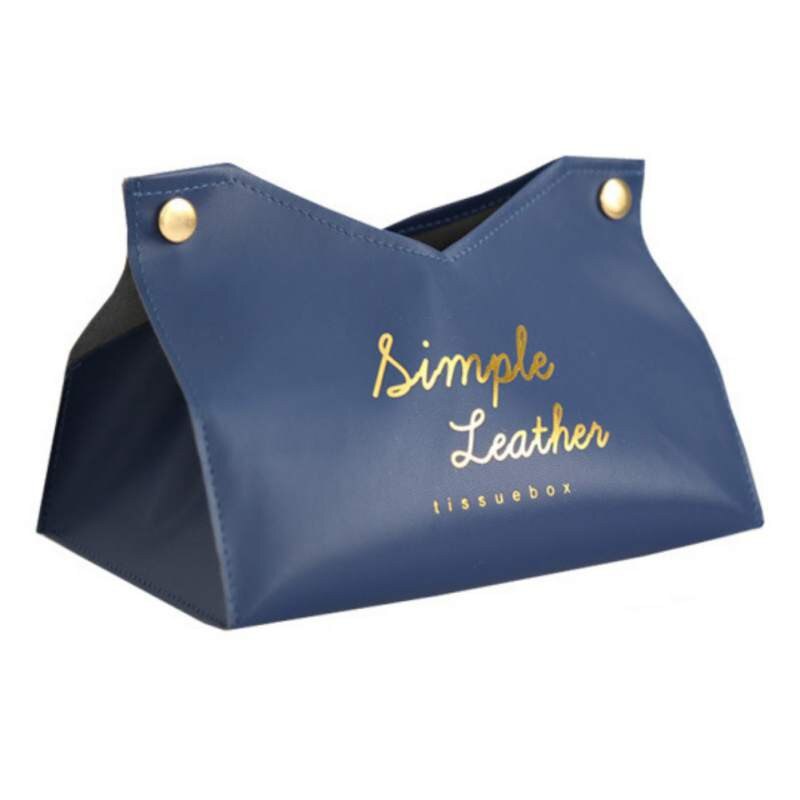 Moderne Toiletpapier Case Lederen Tissue Doos Tissues Houder Kantoor Auto Servet Dispenser Servet Papierrol Toiletpapier Case: BLUE