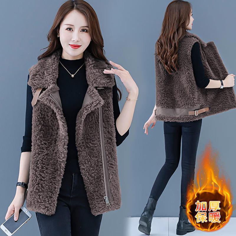 Vest Sheep Sheared Coat Women's Short Vest Autumn And Winter Fur Integrated Lamb Wool Coat Trend