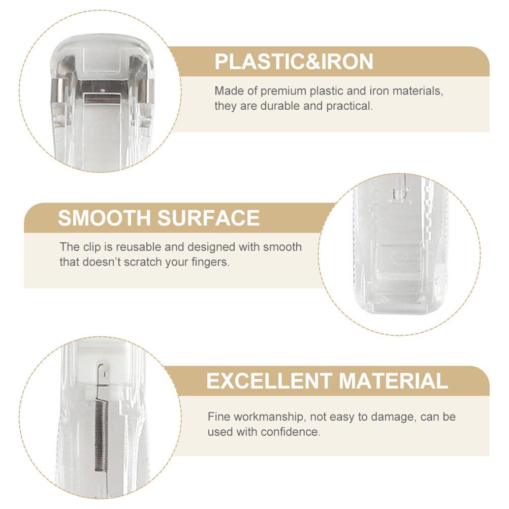 1 Set of Household Clam Clip Dispenser with Refill Clips Seamless Stapler