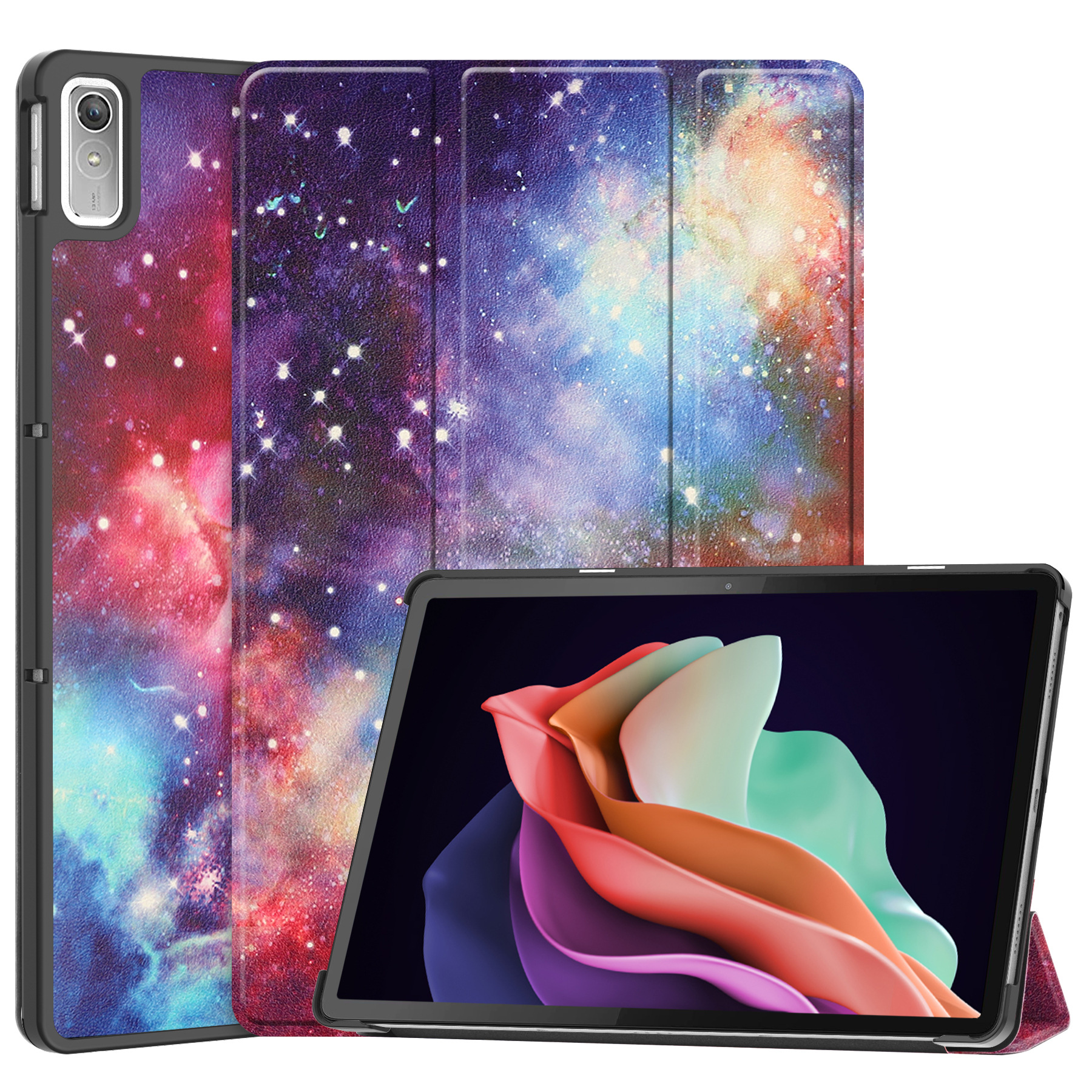 Para Lenovo Tab P11 2. a generación 11,5 funda para tableta 2022 TB350FU soporte plegable funda inteligente para Xiaoxin Pad Plus 2023 funda + película + bolígrafo: Rosa