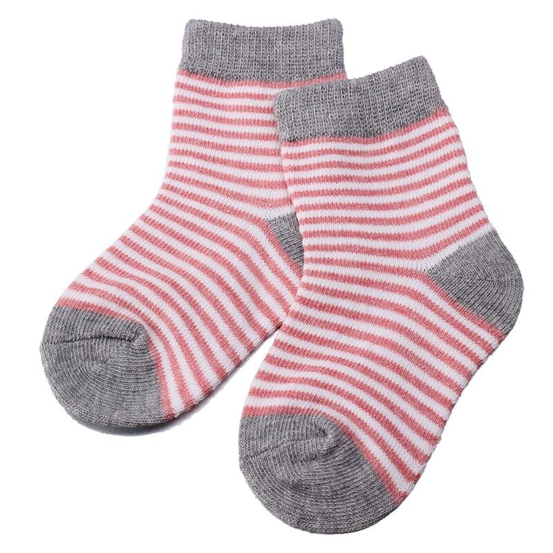 4 Paare Baby Kleinkind Jungen Mädchen freundlicher Weiche Baumwolle Socken Streifen Polka Punkt SocksColors: Rosa Größen: M (1-3 Jahre)