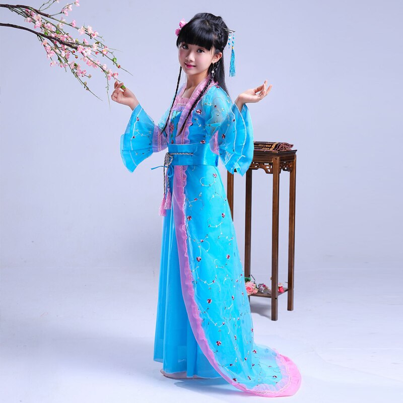 Kinderen Chinese Traditionele Kostuum Oude Tang-dynastie Prinses Outfit Meisje Dans Hanfu Kleding Chinese Film Kleding