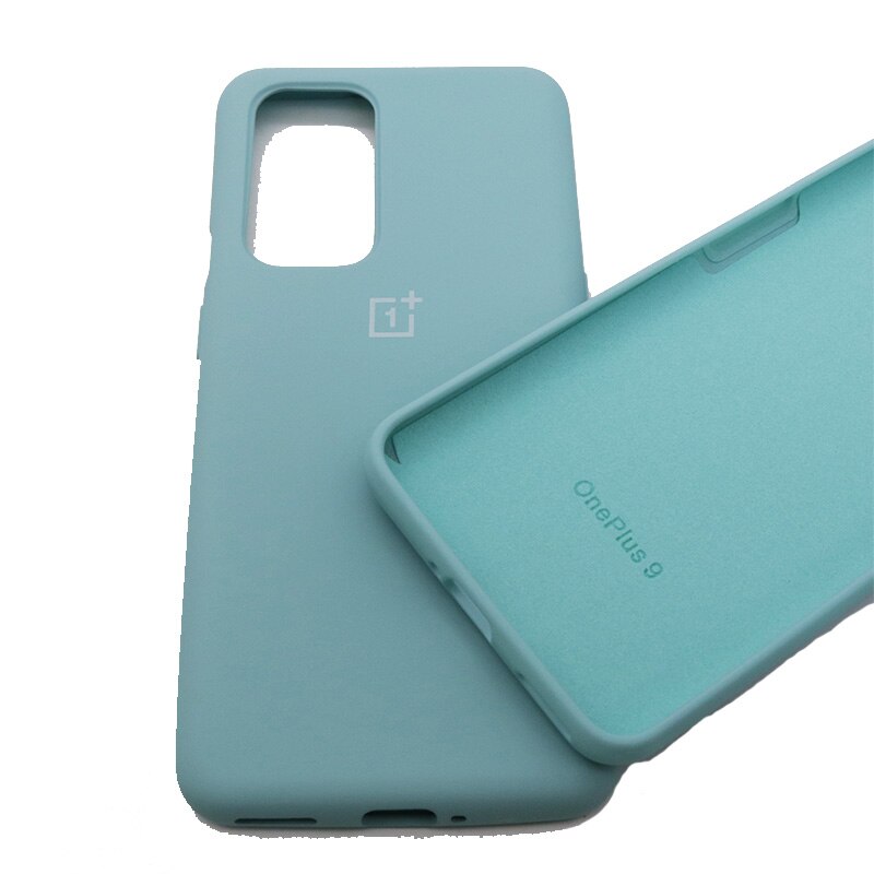 Original OnePlus 9 9pro Case Liquid Silicon Back Cover One Plus 9 9 pro Soft Case Shockproof Full Protectiver Case: For Oneplus 9 / Light blue