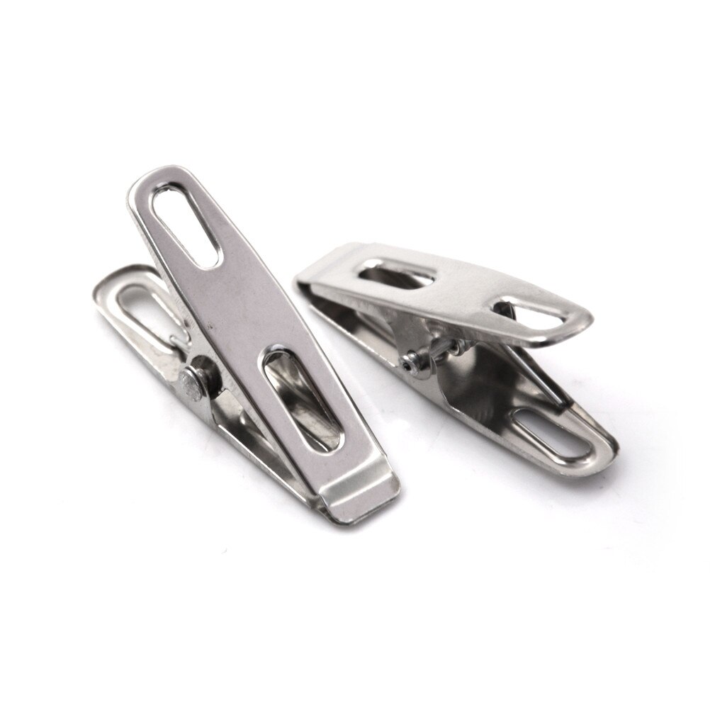 20 Teile/los Edelstahl Wäscheklammern Datei Metall Clips Für Mantel Hosen Wäscheständer KleiderbüGel Gestell Waschen essen Verschlußklammer