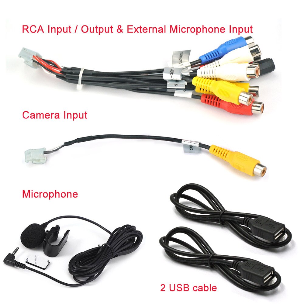 20- bens stik rca-udgangsledning aux-in-adapterkabel cam-mikrofonindgang med lexxson / rhythm / eznoetronics / panlelo bilstereo: Orange