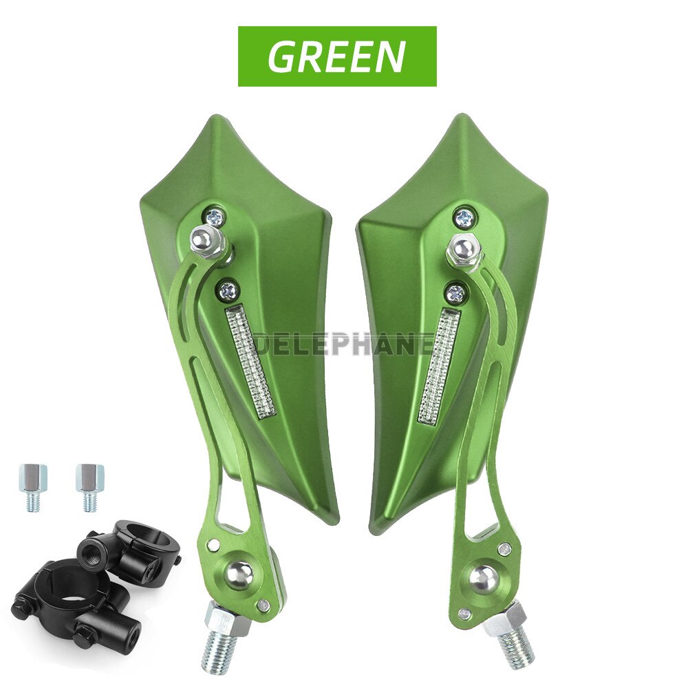 Bicycle Rearview Mirrors with 10mm Adaptor 7/8&quot; Handlebar Side Mirrors for Mountain Bike Electric Bicycle Dirt Bike Scooter Moto: Green