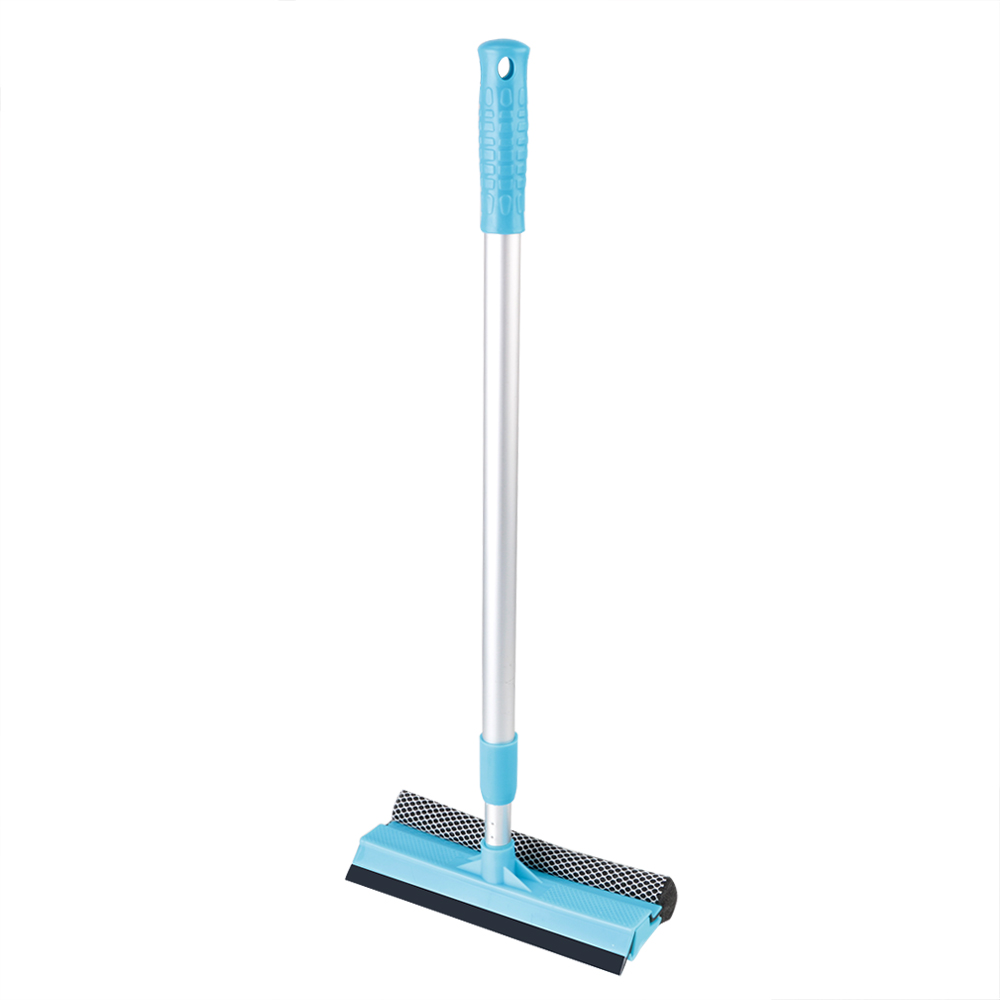 Window Cleaning Brush Glass Wiper for Bathroom Mirror Adjustable Long Handle Window Cleaner Squeegee Wiper Home Cleaning Tools: Blue