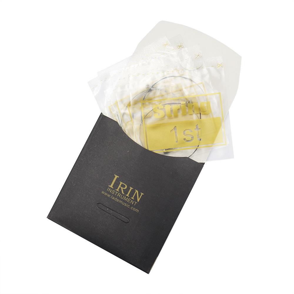 IRIN 4pcs Violin Strings E-A-D-G Fiddle Strings Steel Core Nickel-silver Wound for 4/4 3/4 1/2 1/4 Violin Universal Full Set V68