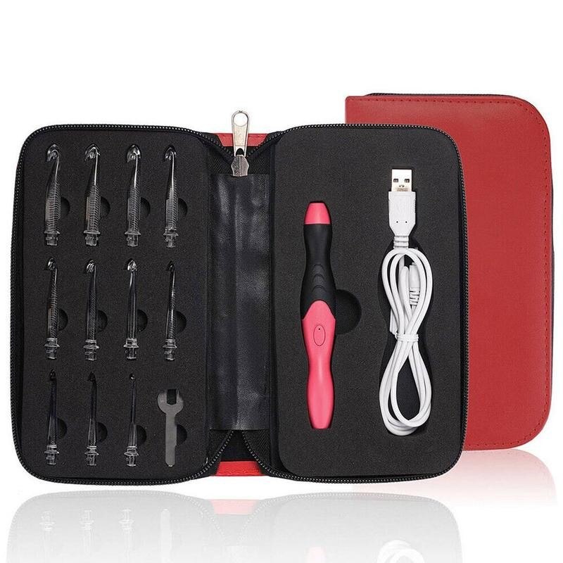 1 Set Lighted Crochet Hooks Set - Light Up Crochet Hooks, Rechargeable Crochet Hook with Light