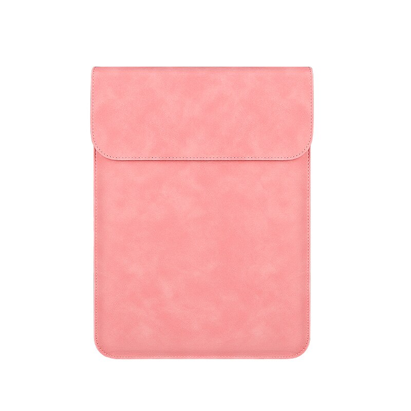 Weiche PU Leder Tasche Laptop Sleeve Für Macbook Air Pro 11 12 13,3 14 15 zoll Notebook Tablet Fall Abdeckung für Xiaomi Asus Frauen Männer: pink / 14-15 inch