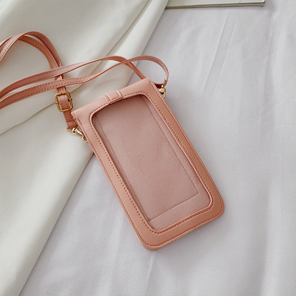 Ladies Purse For Girls Leather Mobile Phone Purse Smart Phone Wallet Shoulder Handbag Women Outdoor Waterproof Bag