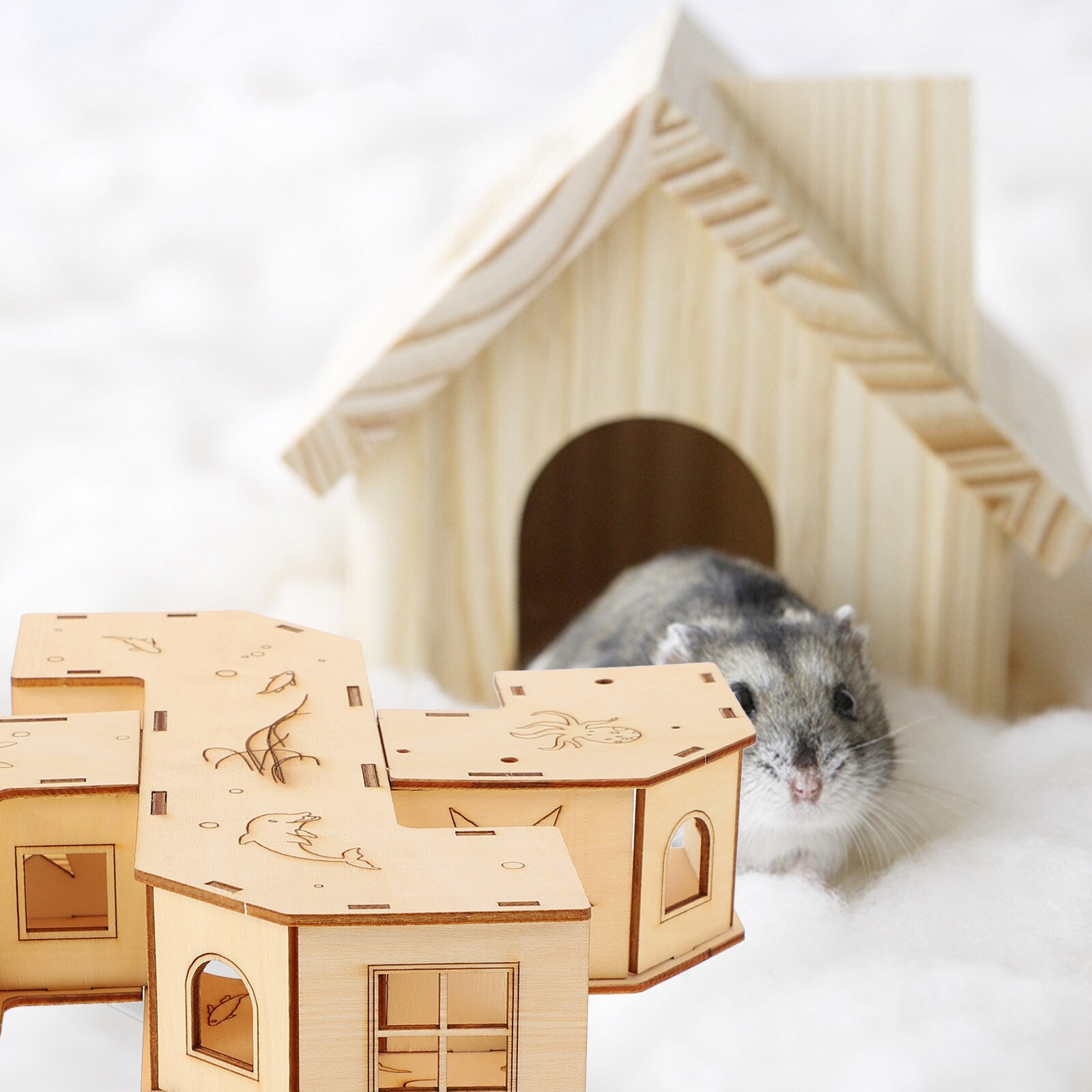 Wooden Hamster Tunnel Practical Maze Tunnel Hamster Pet Playing