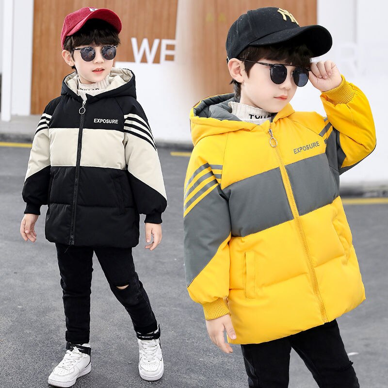 2022 meninos novo inverno quente algodão para baixo parker crianças com capuz westerm stylejacket casaco comprimento crianças roupas brilhantes 2-8y